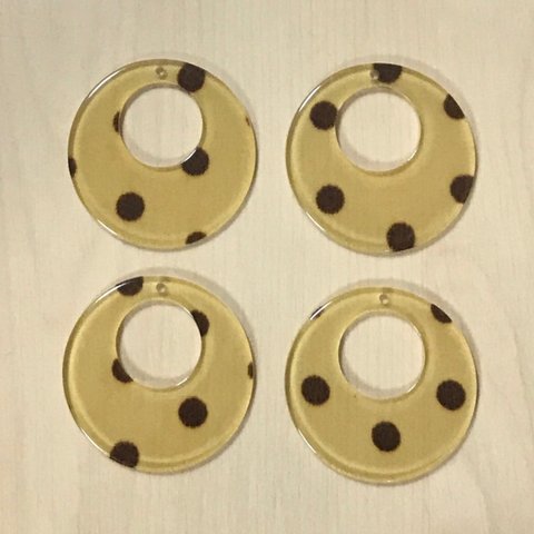 DOT BROWN CIRCLE HOOP CHARM  PARTS