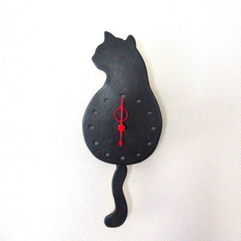 猫の壁掛け時計＊黒猫A＊