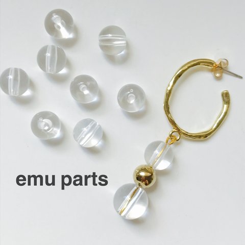 clear beads10ミリ8p