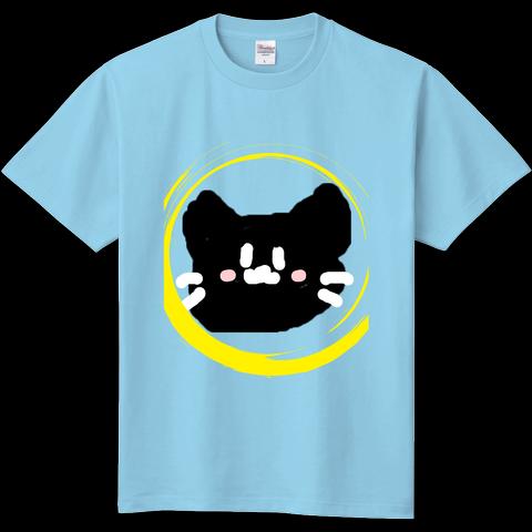 オリジナルプリントＴシャツ　♥オーダー製♥水色　ねこ　大きいサイズ対応