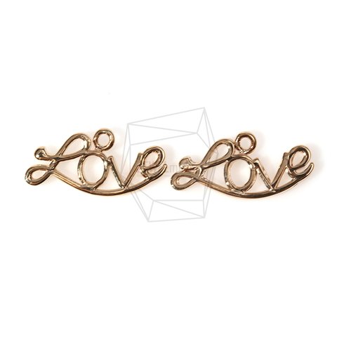 PDT-621-G【4個入り】筆記体のLOVEレターチャーム,Cursive LOVE Letters Charm