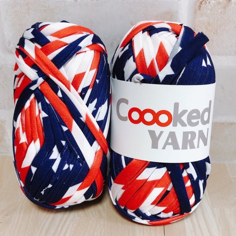 アメリカン柄 Tシャツヤーン 【1玉30ｍ】Coooked YARN