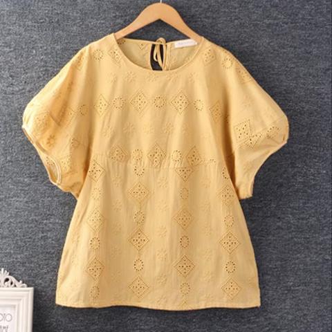 夏服の新しい 刺繍 上着 ゆったり シャツ