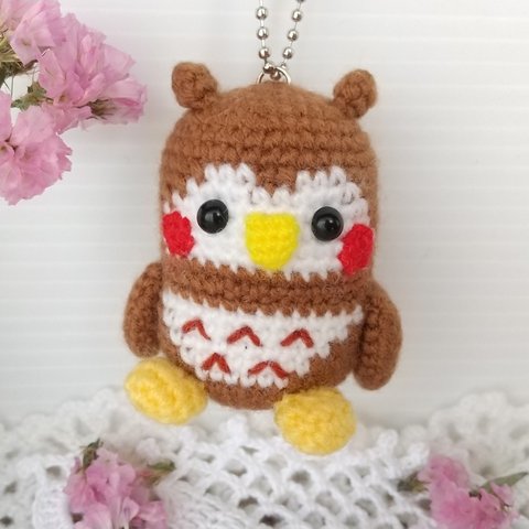 フクロウ(ミミズク)🦉さんの編みぐるみキーホルダー✨