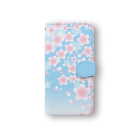 桜 10 手帳型 スマホケース　さくら　iPhone Xperia Galaxy AQUOS arrows Google pixel