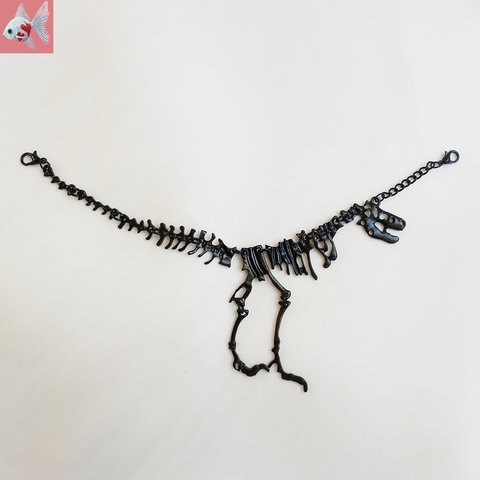 ◆恐竜の羽織紐アクセサリー①　ブラック　メンズ