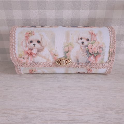 最後の一点です！レア♡マルチーズの長財布（サーモンピンク）