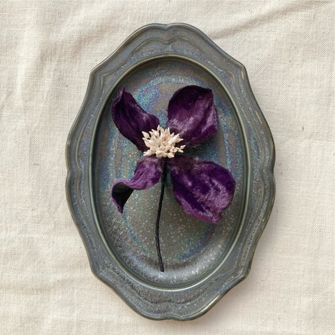 Cross flower  brooch【Gothic Purple】