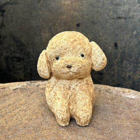 トイプードル　(レッド）　O-406-1　　陶製　/toy poodle/玩具貴賓犬