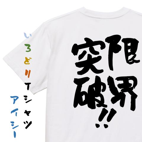 勉強系半袖Tシャツ【限界突破！！】おもしろTシャツ　ネタTシャツ