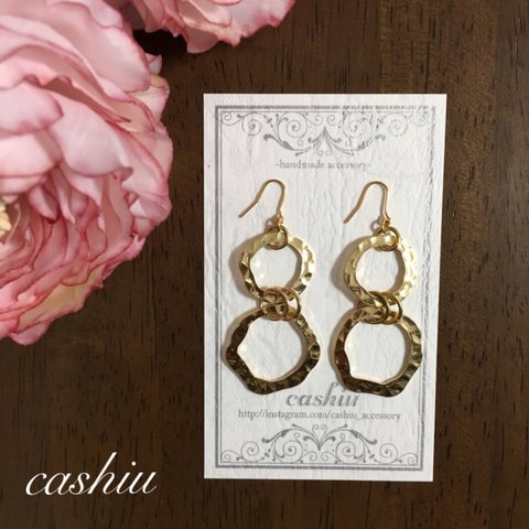 SALE メタルダブルフープ ピアス/イヤリング