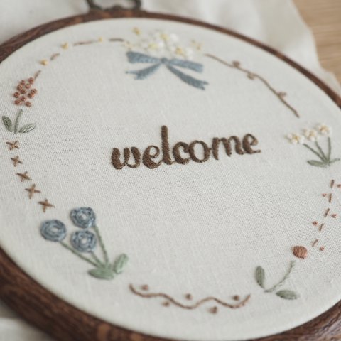 【刺繍アート】welcome💐