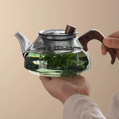  お茶ポット   高温に耐える   透明  ガラス  お茶が分離する