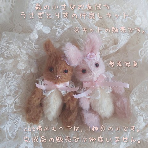 【製作キット】 *｡森の小さなお友だち♡ うさぎとりすの仲良しキット｡*