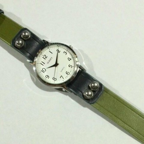 Bolt strap / Green & Navy 