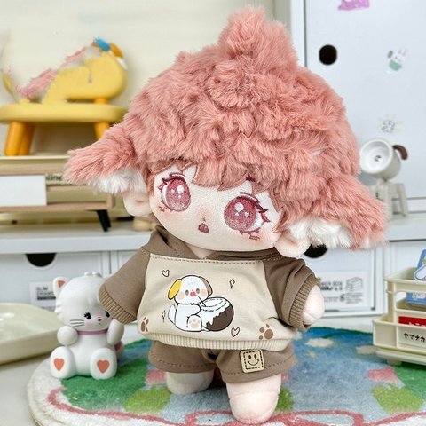 20cm 着せ替えぬいぐるみ 無属性 着せ替え人形 女の子 綿人形 コットンドール ピンクサメ cotton doll