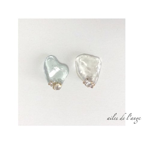 no.602 - seaglass ＊ rhinestone pi/ea《blue×clear》