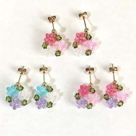 春の花畑ピアス