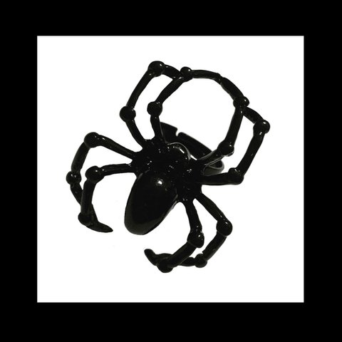 再販【Big_spider.B RING】蜘蛛 スパイダー モード ピープス ブラック 黒 ダーク  パンク ロック メンズ 個性的 病みかわいい ヴィンテージ ゴシック 闇 シンプル 