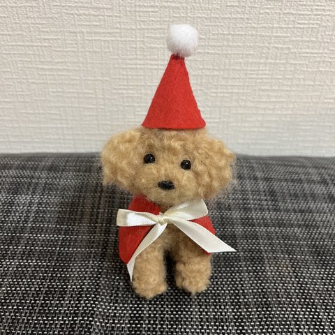 羊毛フェルト トイプードル Xmas