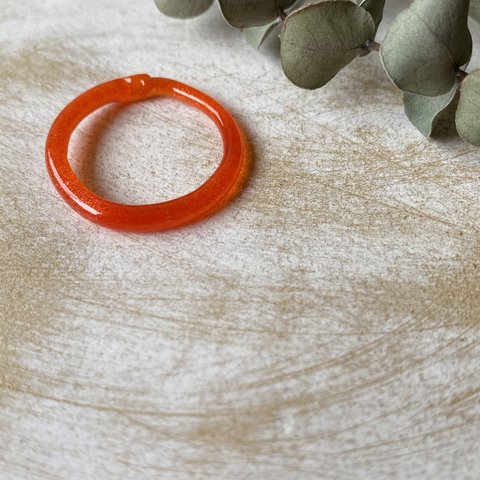 slim glass ring blood orange 約17号