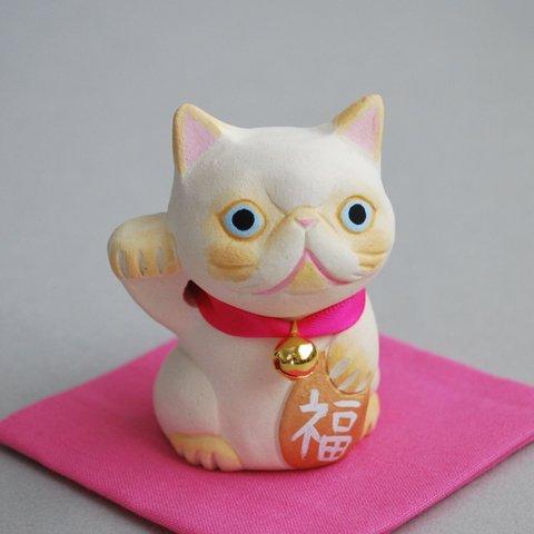 招き猫(エキゾチックショートヘア・クリームポイント)【受注制作】ご注文前には必ずメッセージで納期をお確かめください