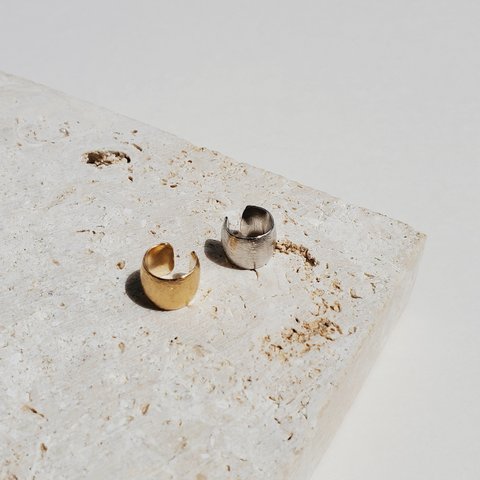 Thick Brush Earcuff イヤーカフ ゴールド シルバー シンプル 太め