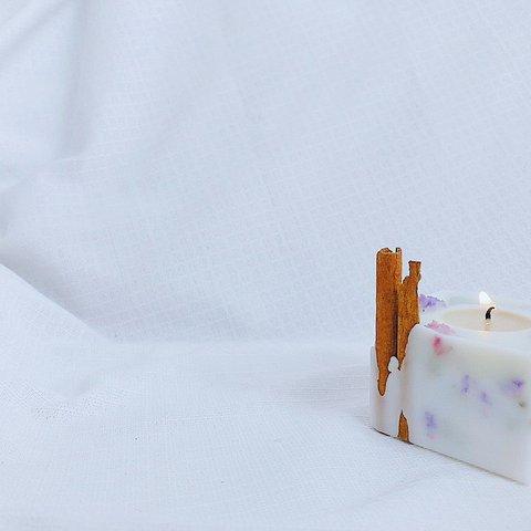 cubecandle*ボタニカルキャンドル*アロマキャンドル*ソイキャンドル*ドライフラワー* スターチス*シナモンスティック*