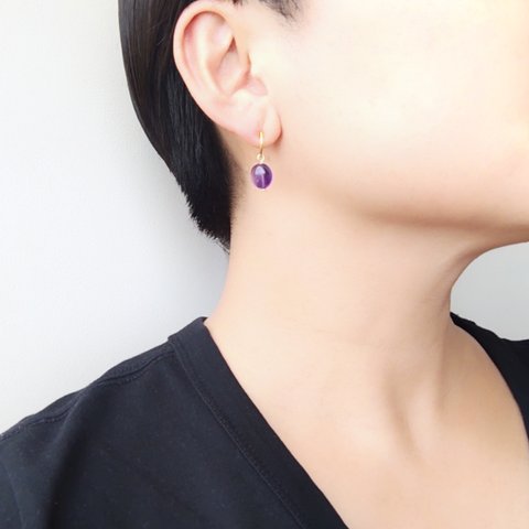 BAROQUE × AMETHYST × HOOP : ノンホールピアス