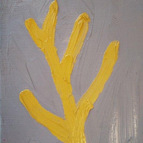 油彩画「黄色の木」F0