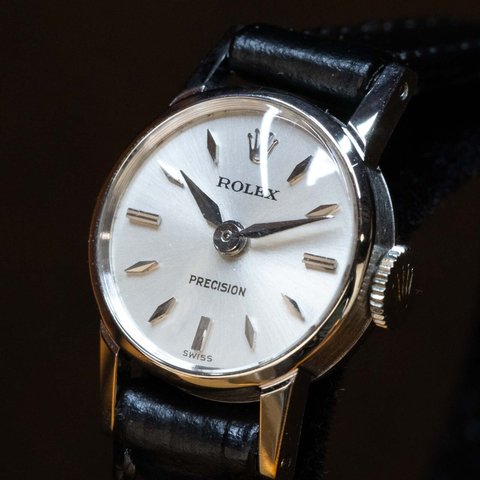 レディース【ROLEX ロレックス】シンプルなフェイスに菱形のインデックスなどが可愛らしい プレシジョン 1960年代   2000019027133 