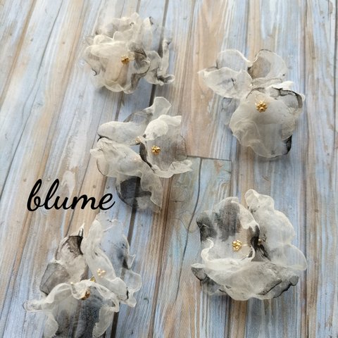 再販3/4pcs)【パーツ】frill latte_flower parts #BK