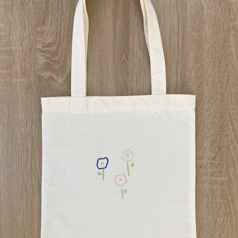 【受注製作】花🌼刺繍トートバッグ　