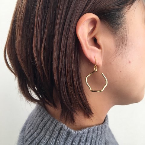 真鍮ピアス「Smooth」