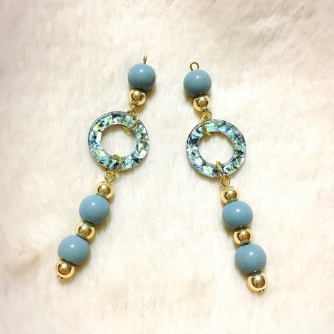 blue sea　ロングシルエットのリゾートピアス／イヤリング