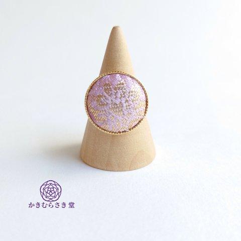 華やか金襴まんまるリング〜桃色