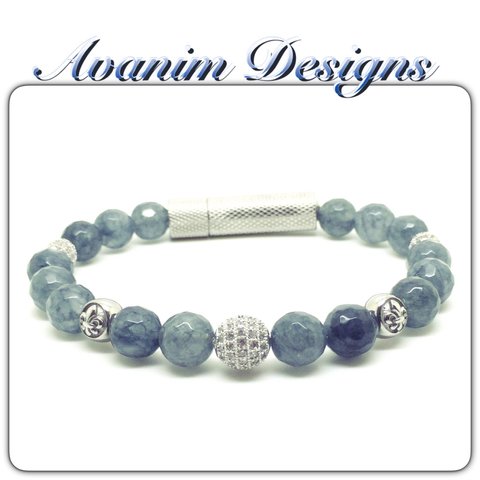 《限定セール》再販＊アクアマリンオリジナルシルバーロックブレスレットAquamarine Czdiamonds  bracelet