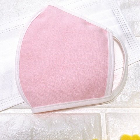 【立体インナーマスク】ピンク/ホワイト　洗濯機で洗える　肌荒れ予防　ずれない　快適　コットン100%生地　立体　息しやすい　シンプル　マスクかぶれ　肌にやさしい