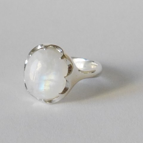 ★一点物★Rainbow moonstone　ring(sv) ★レインボームーンストーン★天然石