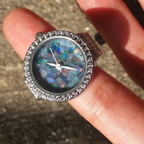 天然石 オパール opal  ラピスラズリ  指輪 時計