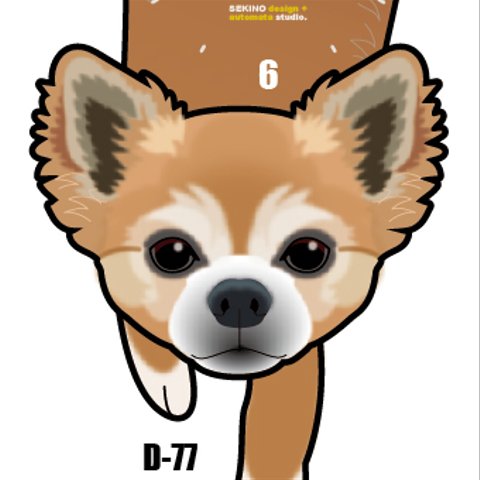 D-77 チワワ茶白-犬の振り子時計