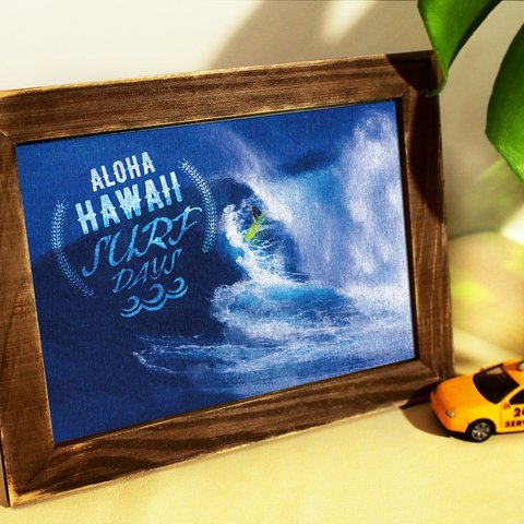 デジタル絵画イラスト★ハワイ HAWAII 05」インテリアや贈り物に「（2L）【額縁付】