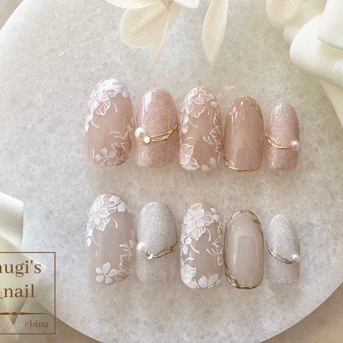 ネイルチップ No.59 フラワーネイル nail ジェルネイル