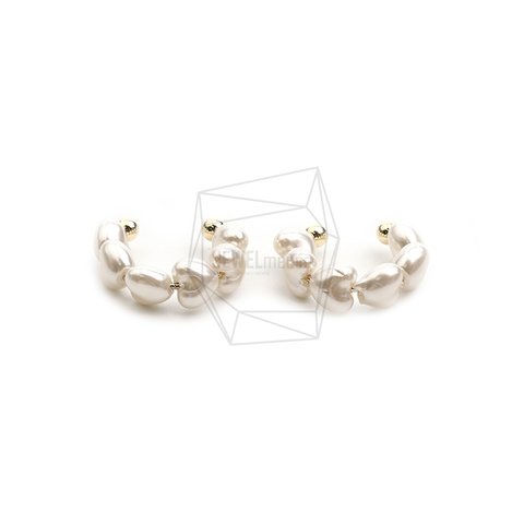 ERG-2255-G【2個入り】パールラウンドイヤーカフ/Pearl Round Earcuffs Earrings