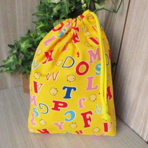 巾着袋(24cm×18cm)＊給食袋＊入園入学/通園通学【90-A】