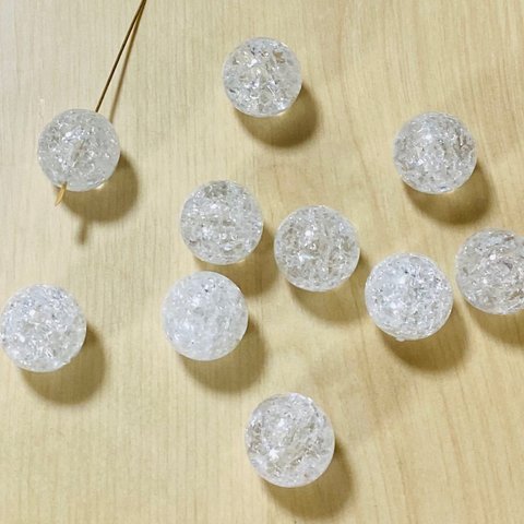 CLEAR CRACK ROUND BEADS