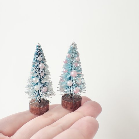 『アイシーカラー』ミニチュアクリスマスツリー　パステルカラーがかわいい小さな小さな手のりのXmastree