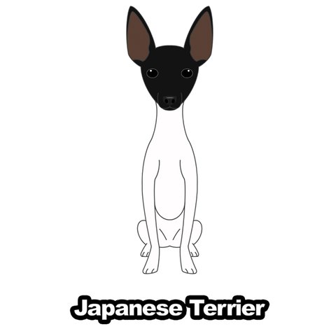 犬のステッカー　日本テリア 立ち耳　