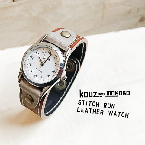 【送料無料】毎日つけていたくなる時計「ステッチラン 腕時計」受注生産（SRW-BKH-WA）