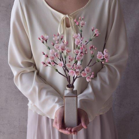 ◆粘土のお花◆　桜【波佐見焼】　凛ベース S933